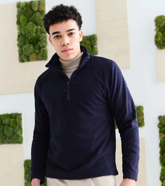 Honestly Made Recycled Half Zip Fleece | NAVY Gym Commute