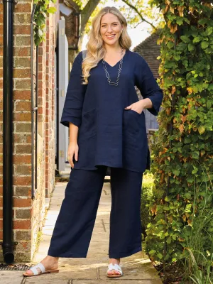 Relaxed Design Wear Robin Linen Trouser - Navy