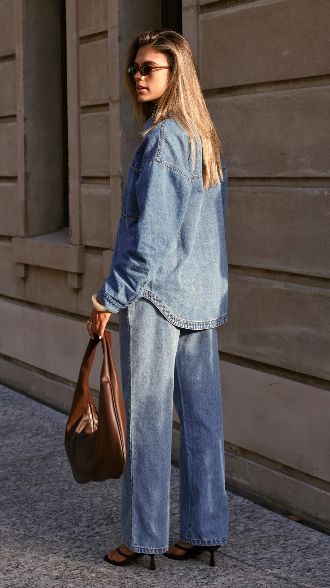 Zaeli Denim Shirt - Mid Blue OdorControlTech Ultraviolet Protection