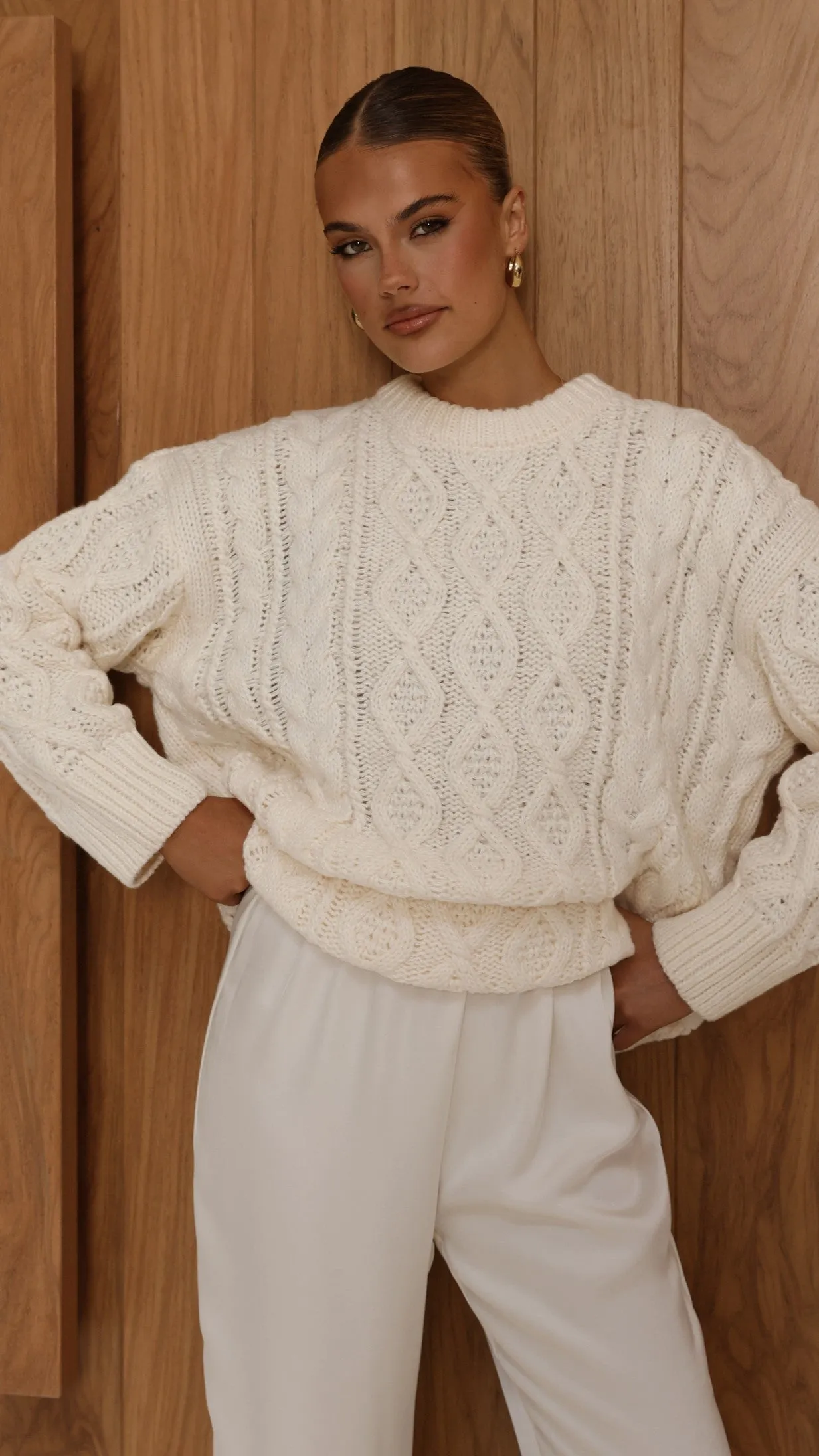 Valentina Knit Sweater - Cream High End ZeroChafeSeams