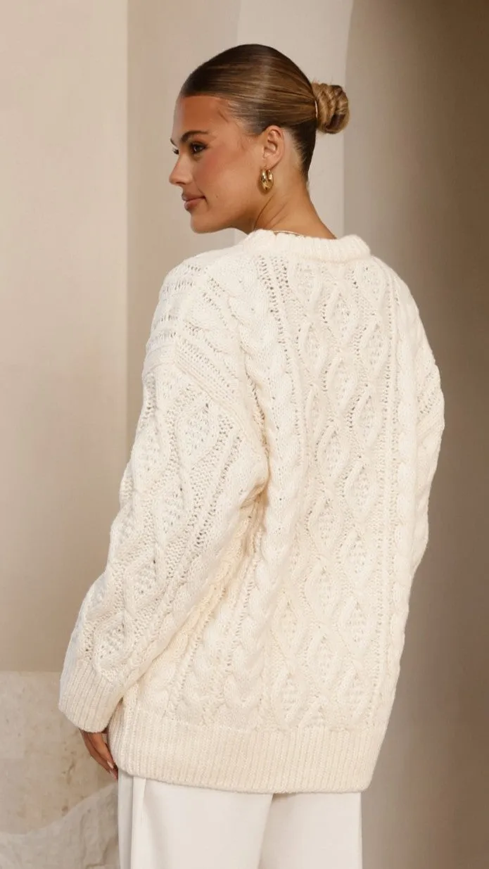 Valentina Knit Sweater - Cream Joyful Mood AbrasionResistant Material