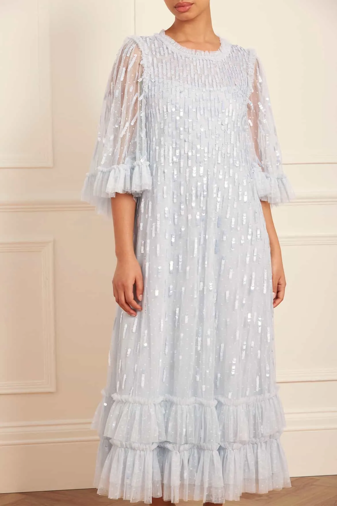 Work Appropriate Flattering Design Wear Sequin Dash Ballerina Dress