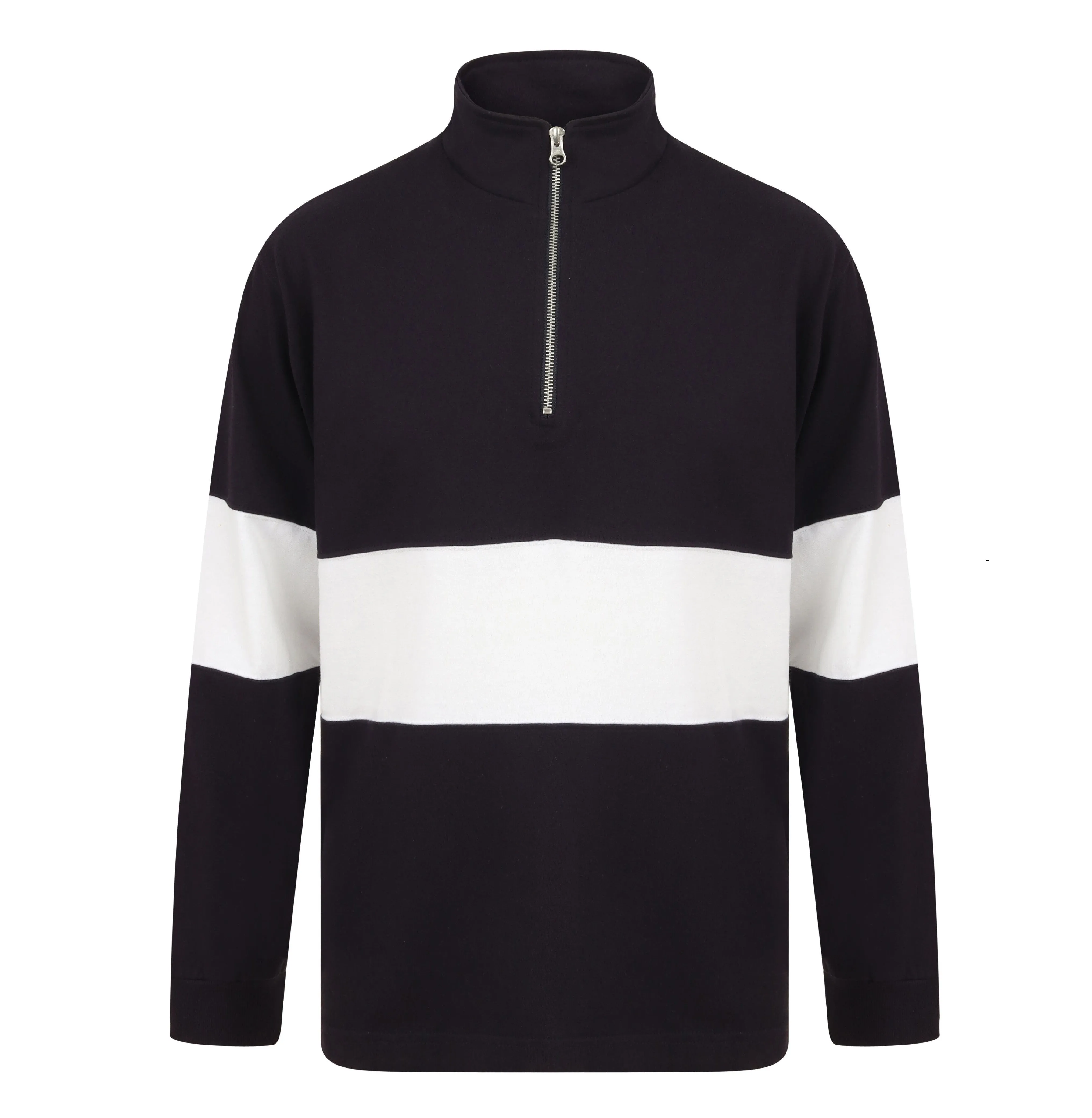 Panelled Quarter Zip | NAVY/WHITE Trail Travel