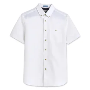 Ted Baker - YASAI SS Oxford Shirt in White Versatile Comfort Wear