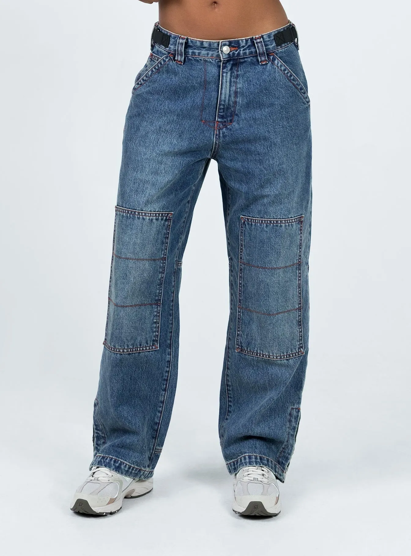 Casual Friday Versatile Tein Low Waist Jeans Dark Denim