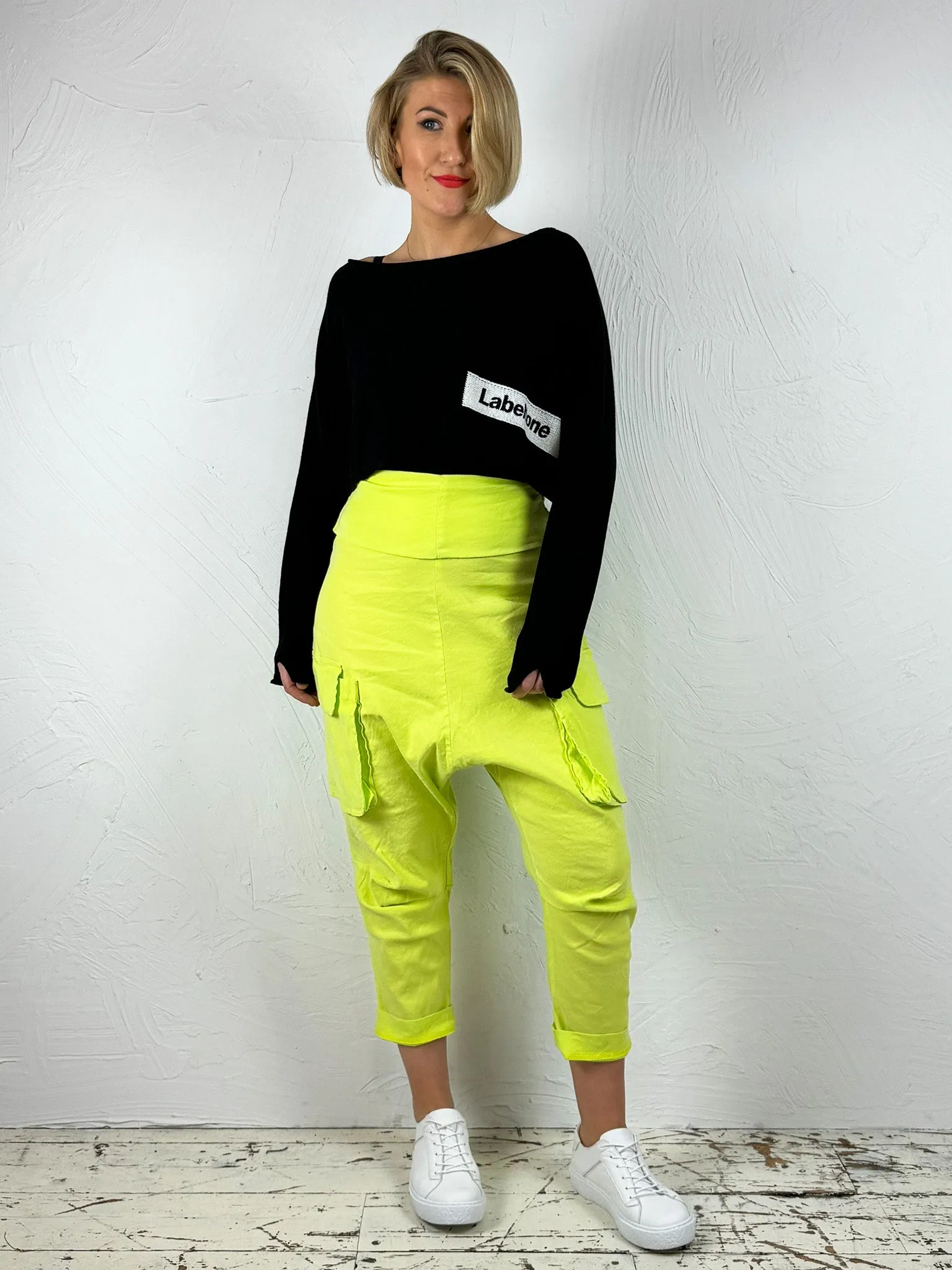 Stretchy Drop-Crotch Trousers '3830104' OdorResistantFinish