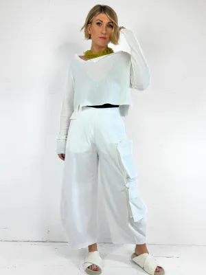 Minimal Waistband Heat Friendly Rundholz Cargo Trousers Off White