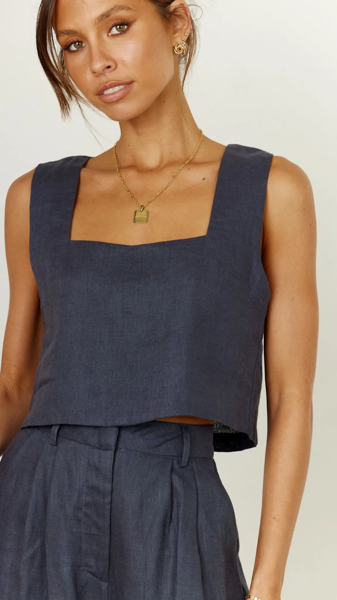 Tillie Crop Top - Ink Thermal Insulation Layer