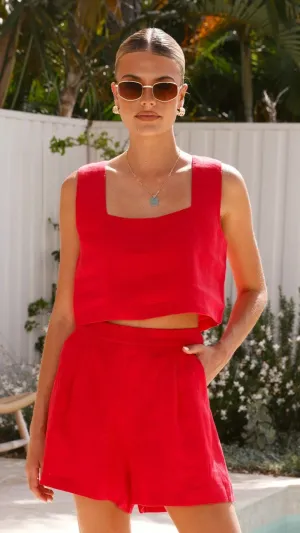 Tillie Crop Top - Ruby Red Euro Mood
