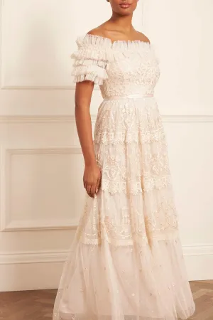 Sleek Flex Elegant Layering Midsummer Lace Off-Shoulder Gown