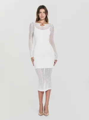 Workwear Eco Marciano White Emma Sweater Midi Dress