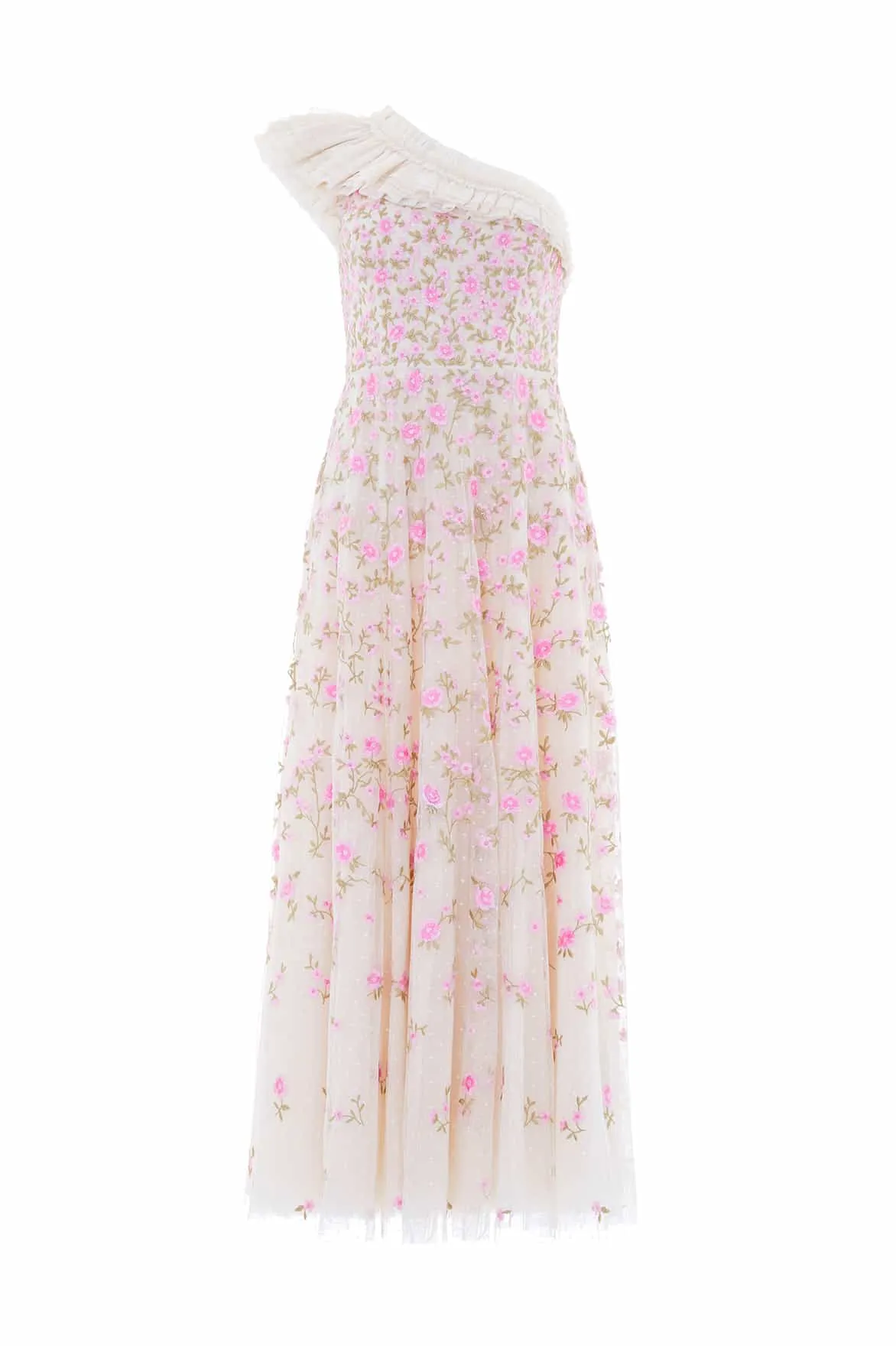 Lea Ditsy One-Shoulder Ankle Gown All Day Ready