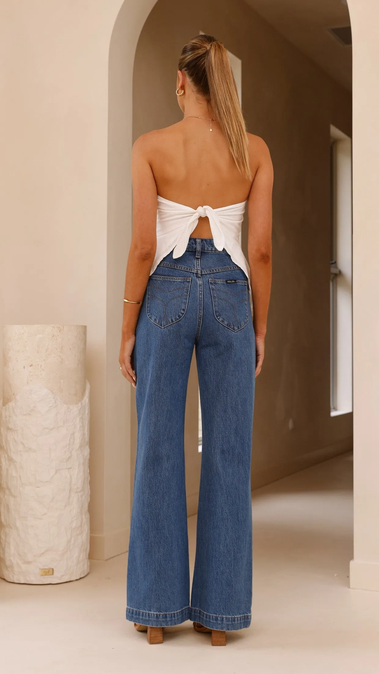 Tory Strapless Top - White Dance Light