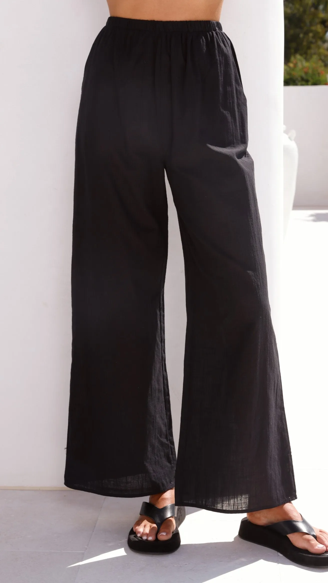 Stylish Dress Talia Strapless Top and Pants Set - Black