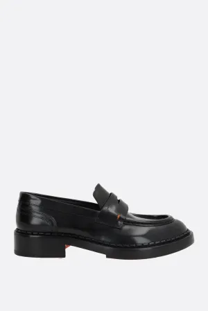 Date Outfit brushed leather penny loafers