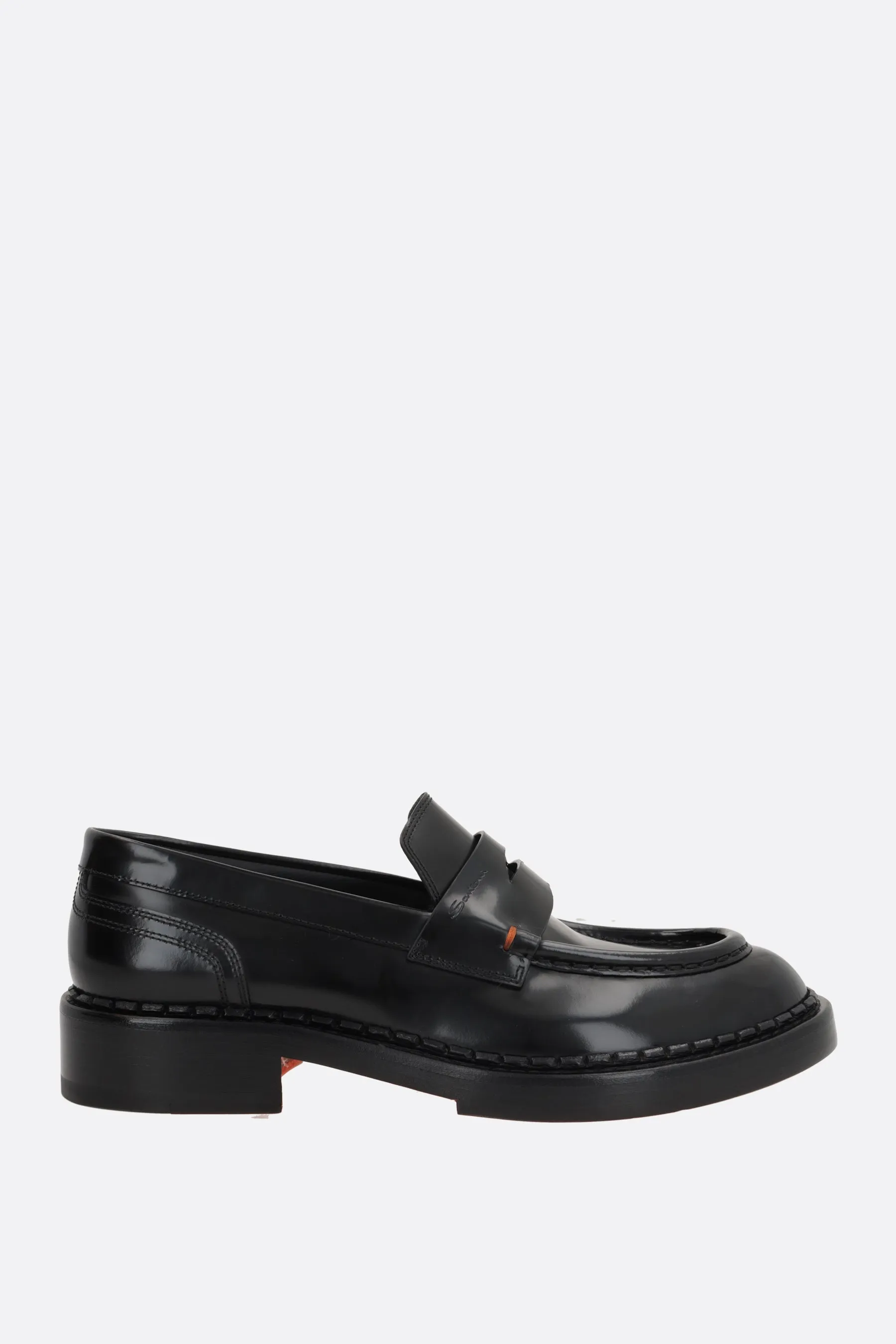 Date Outfit brushed leather penny loafers