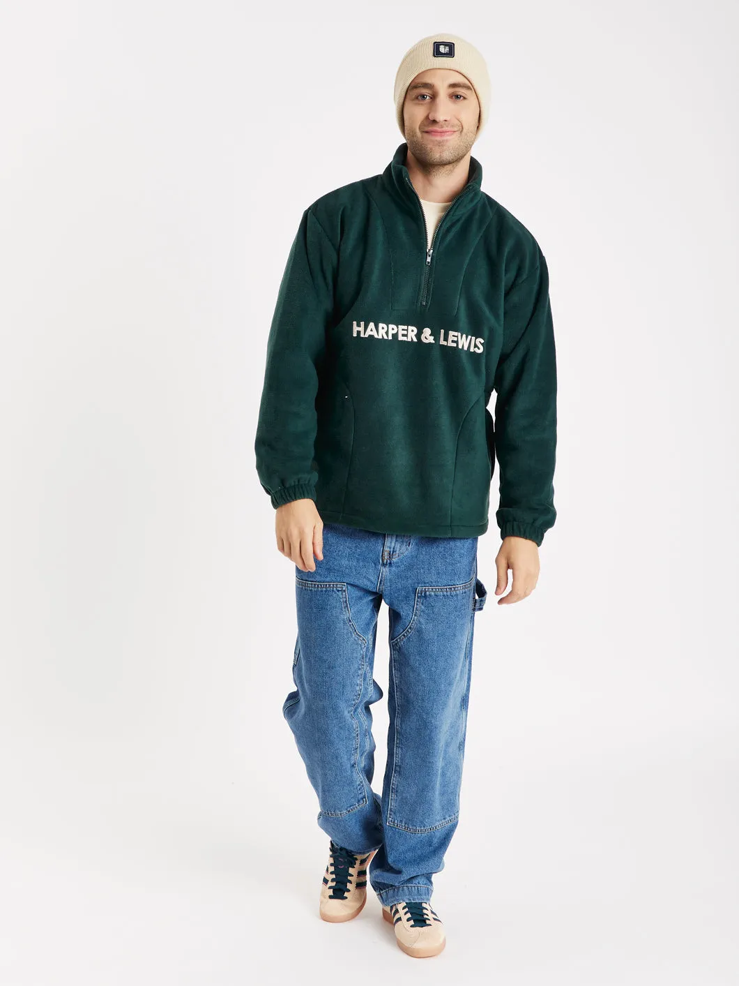 Bonded Collar Daily Coverage Tribe 1/4 Zip Fleece Forest