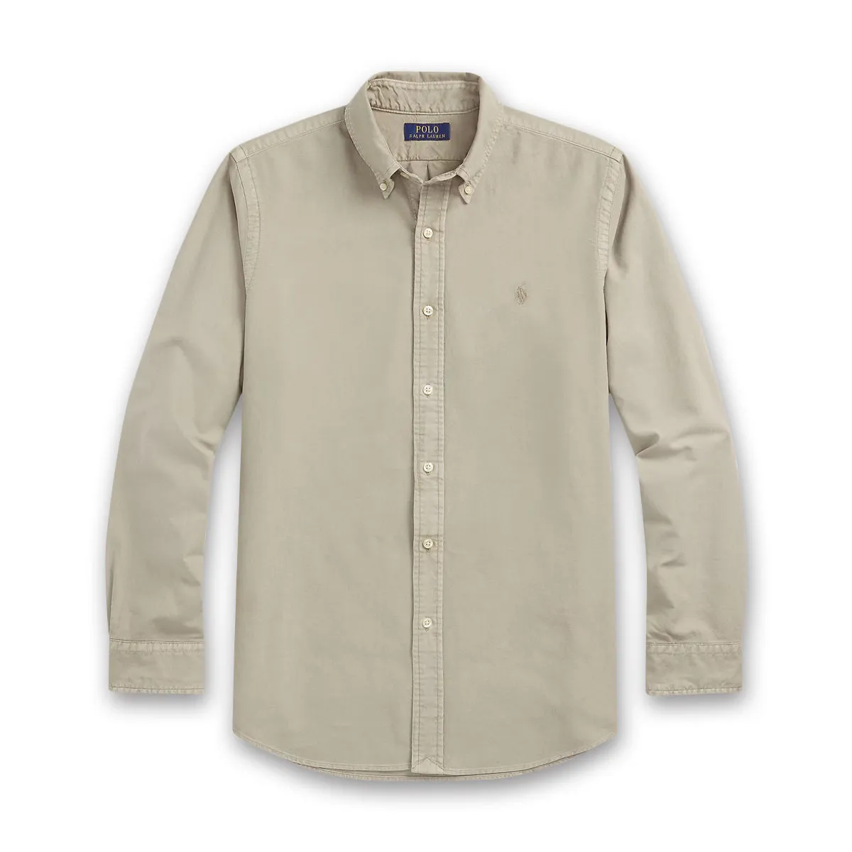 Active Comfort Style Cozy Vibe Ralph Lauren - Custom Fit Mineral-Dyed Oxford Shirt in Olive