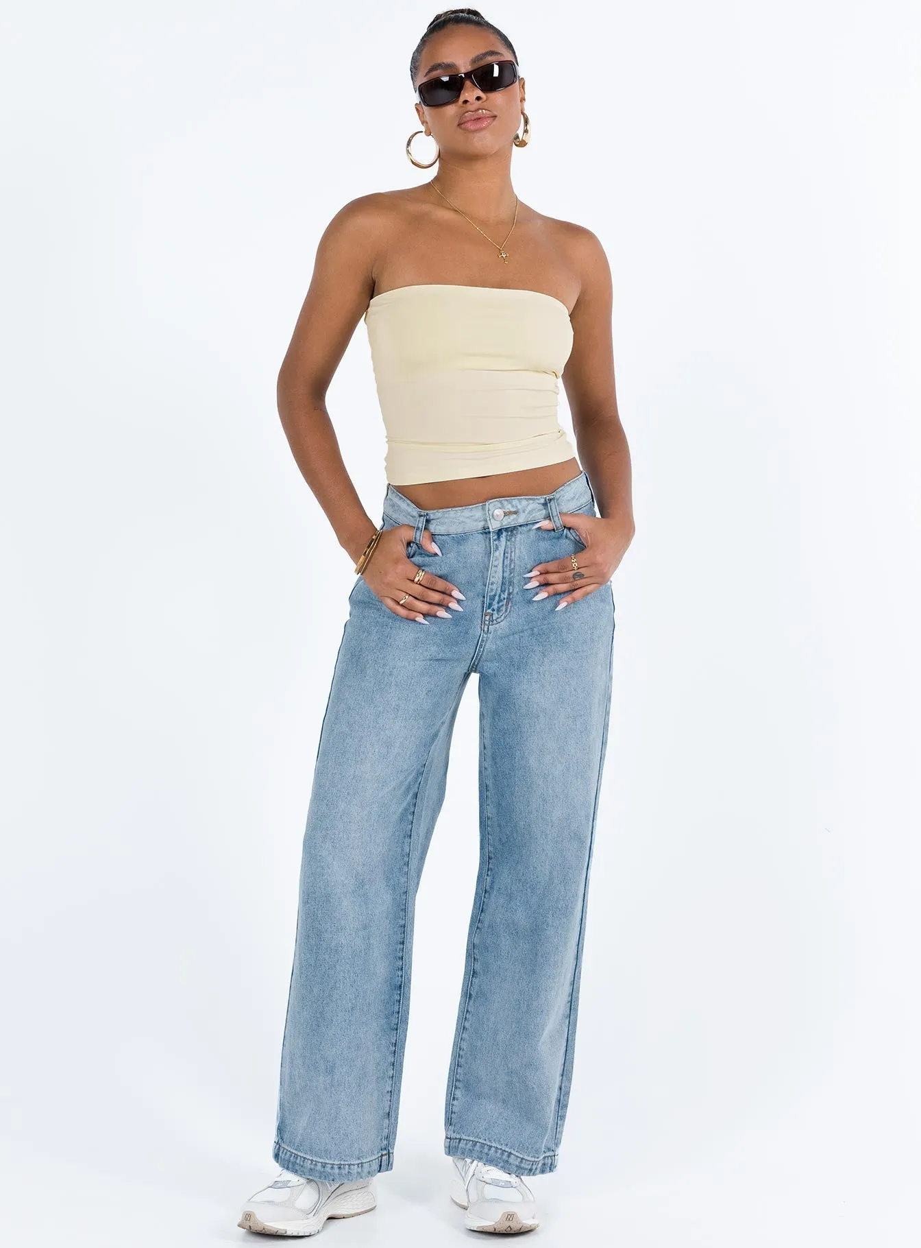 Brigid Jeans Mid Wash Denim Weather Friendly Festival Outfit Minimalist Style