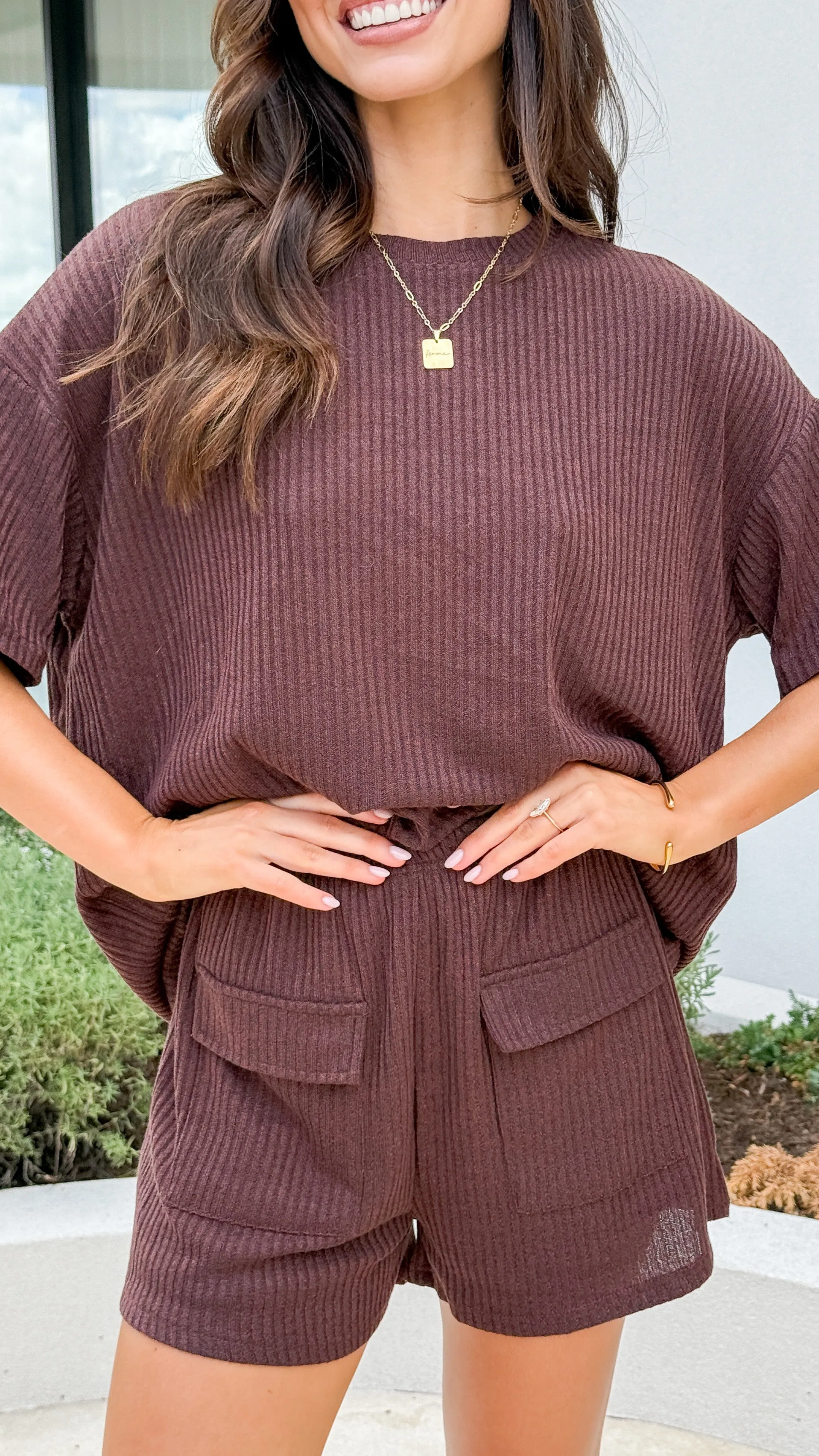 Movement Friendly Selma Top and Shorts Set - Chocolate