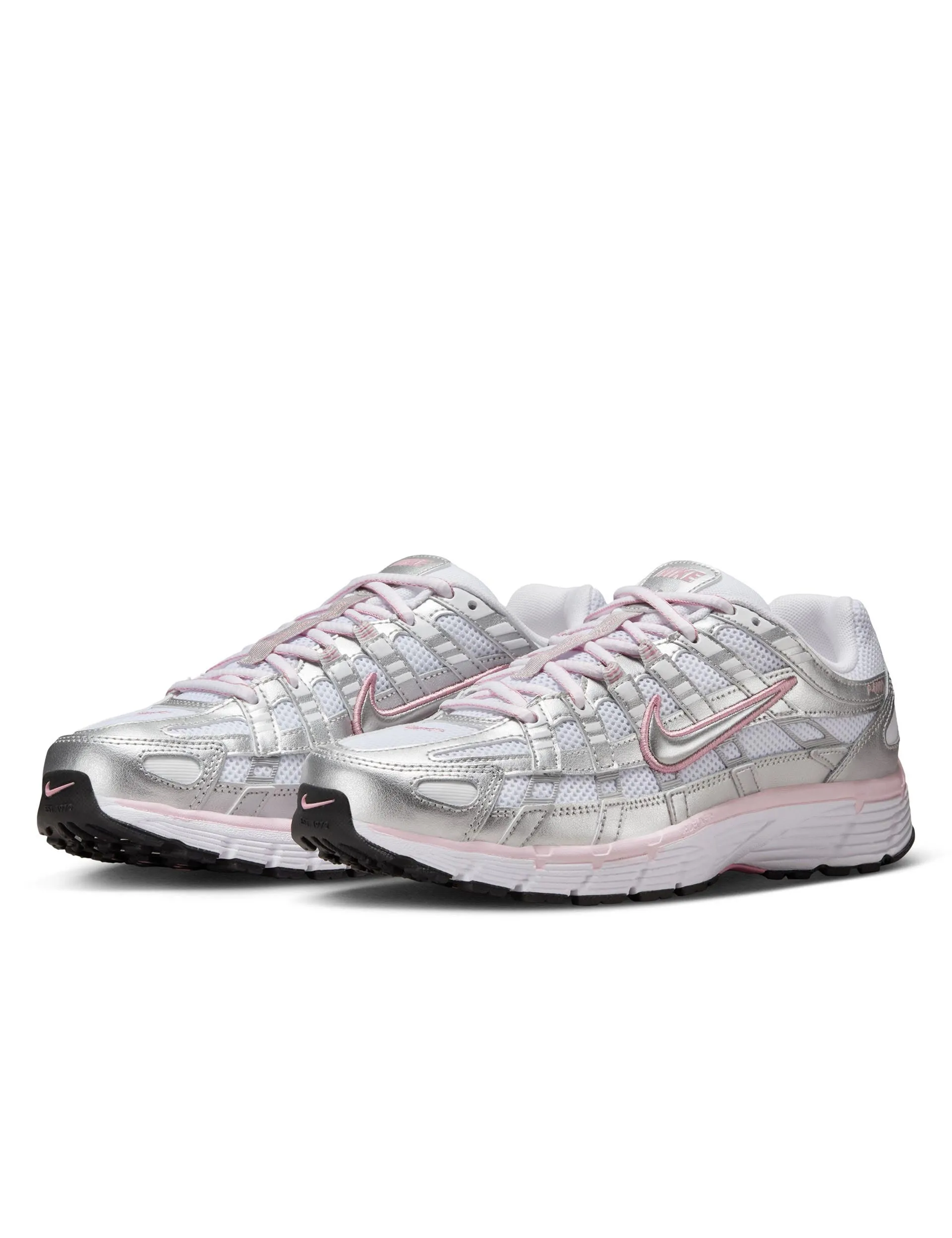 P-6000 Shoes - White/Metallic Silver/Elemental Pink Non Slip Outsole Wear Daily