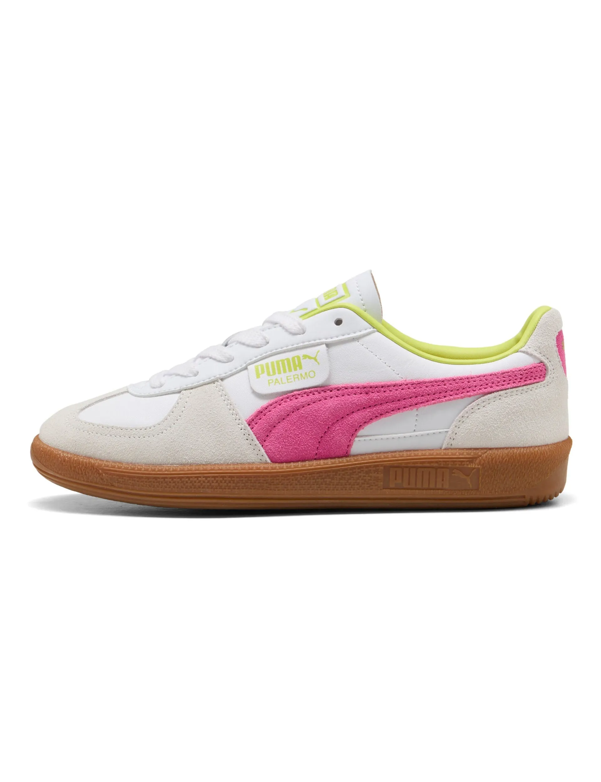 Palermo Leather Sneakers - White/Fluro Pink Traction Control