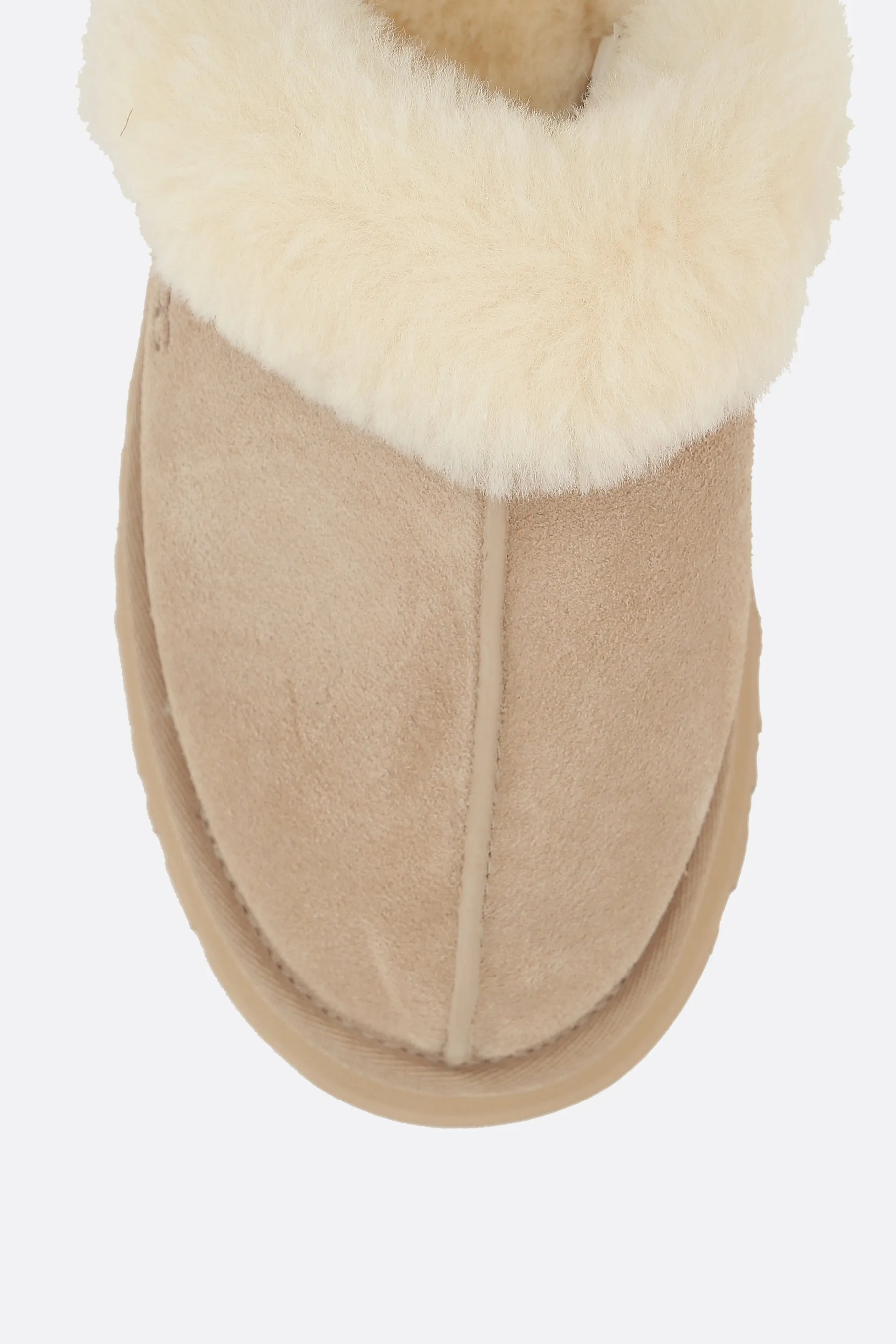 WideToeBox Disquette flatform slippers in suede