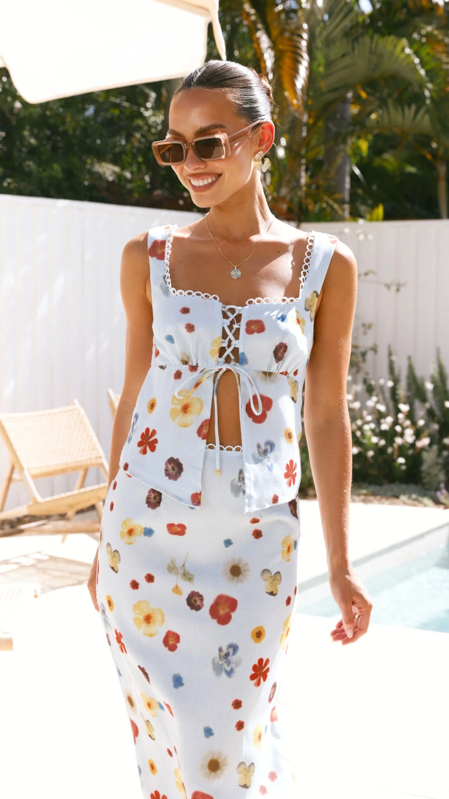 Rugged shoes Shine Mood Vaiana Tie Top - Blue / Floral