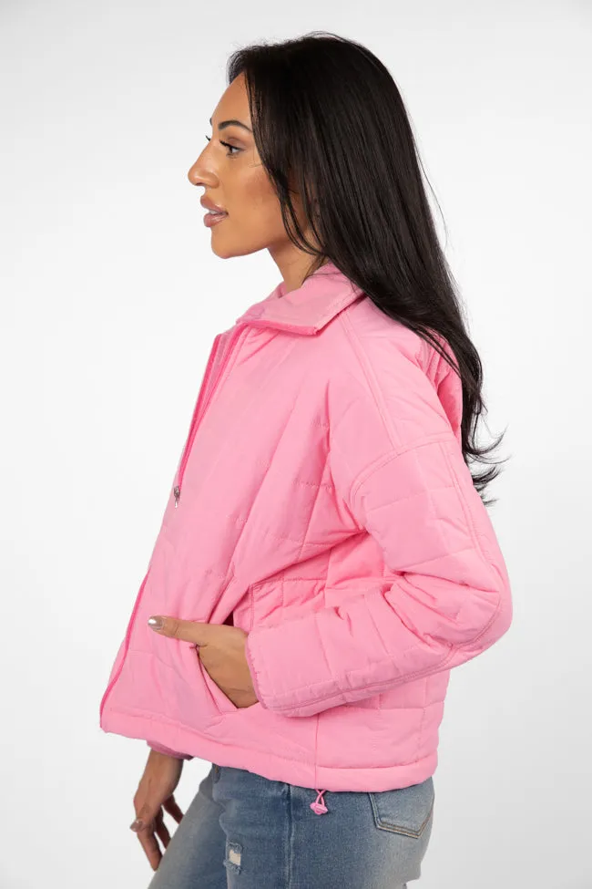 Vail Valley Pink Lightweight Puffer Jacket FINAL SALE Flexible Material