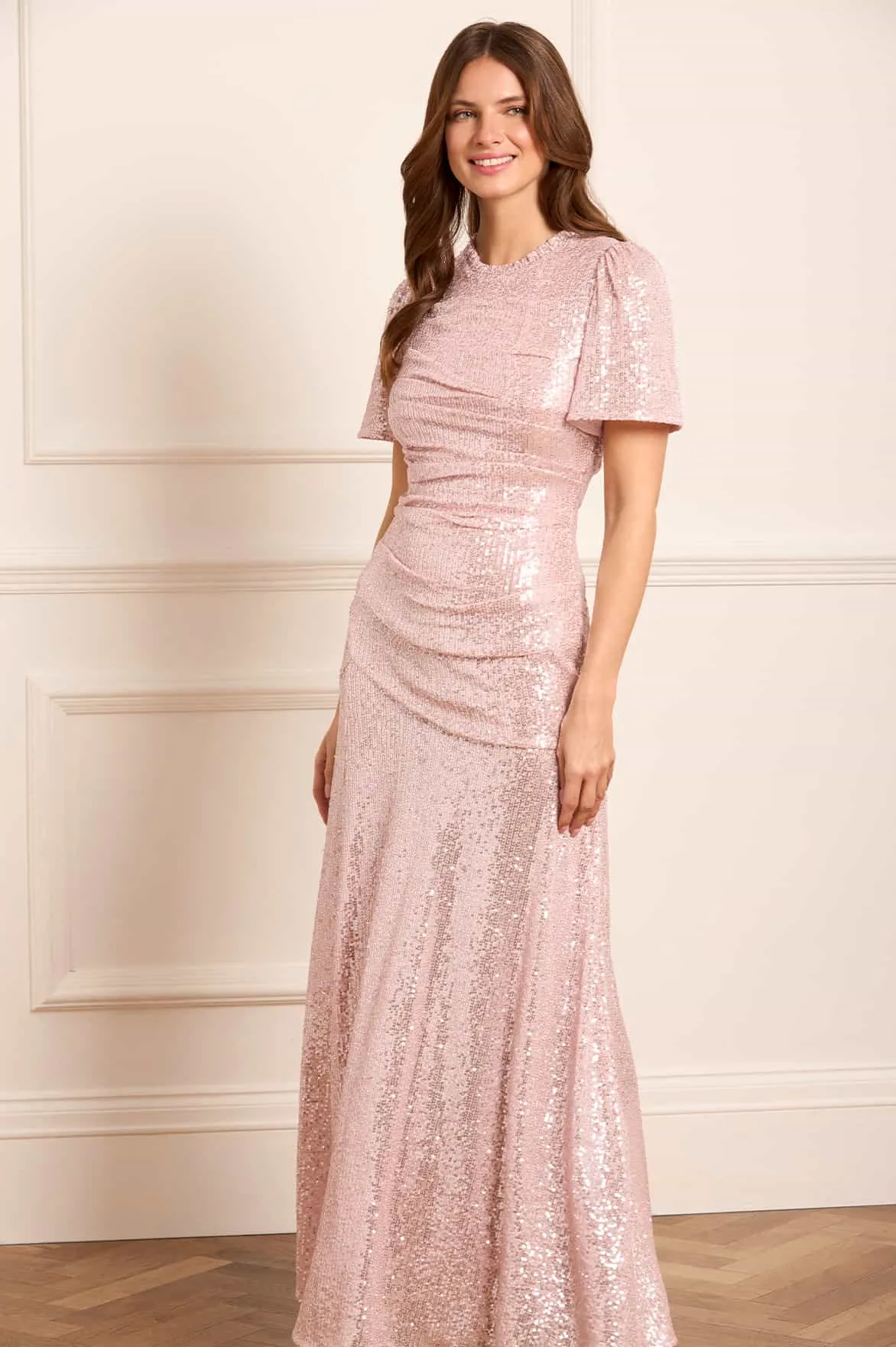 Cool Motion Valentina Round Neck Gown