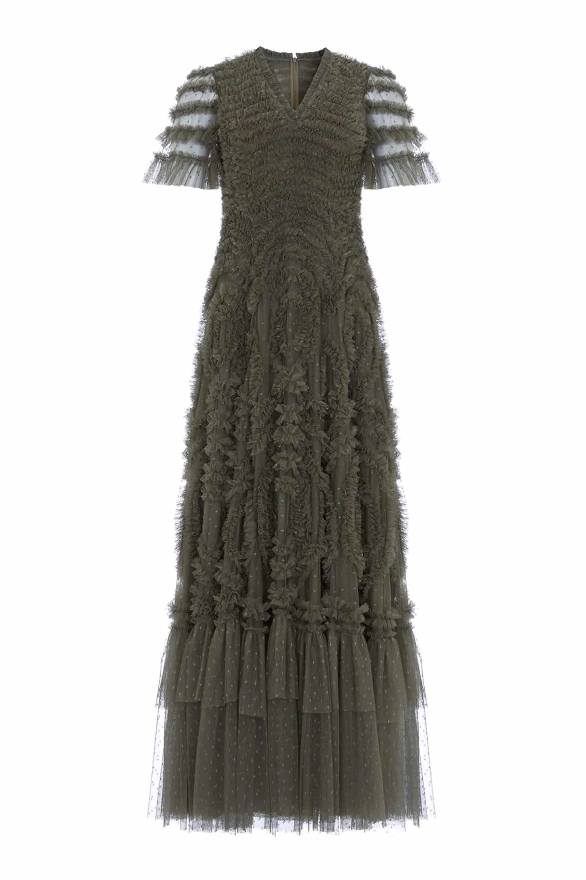 Formal Style Verity Ruffle V-Neck Gown