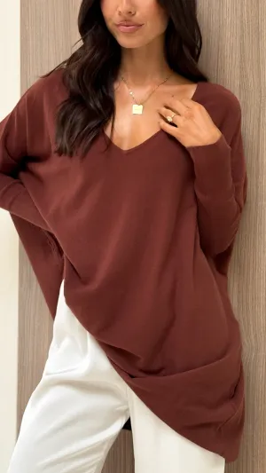 Princess Glow Meta Mood Amalia Knit Top - Chocolate