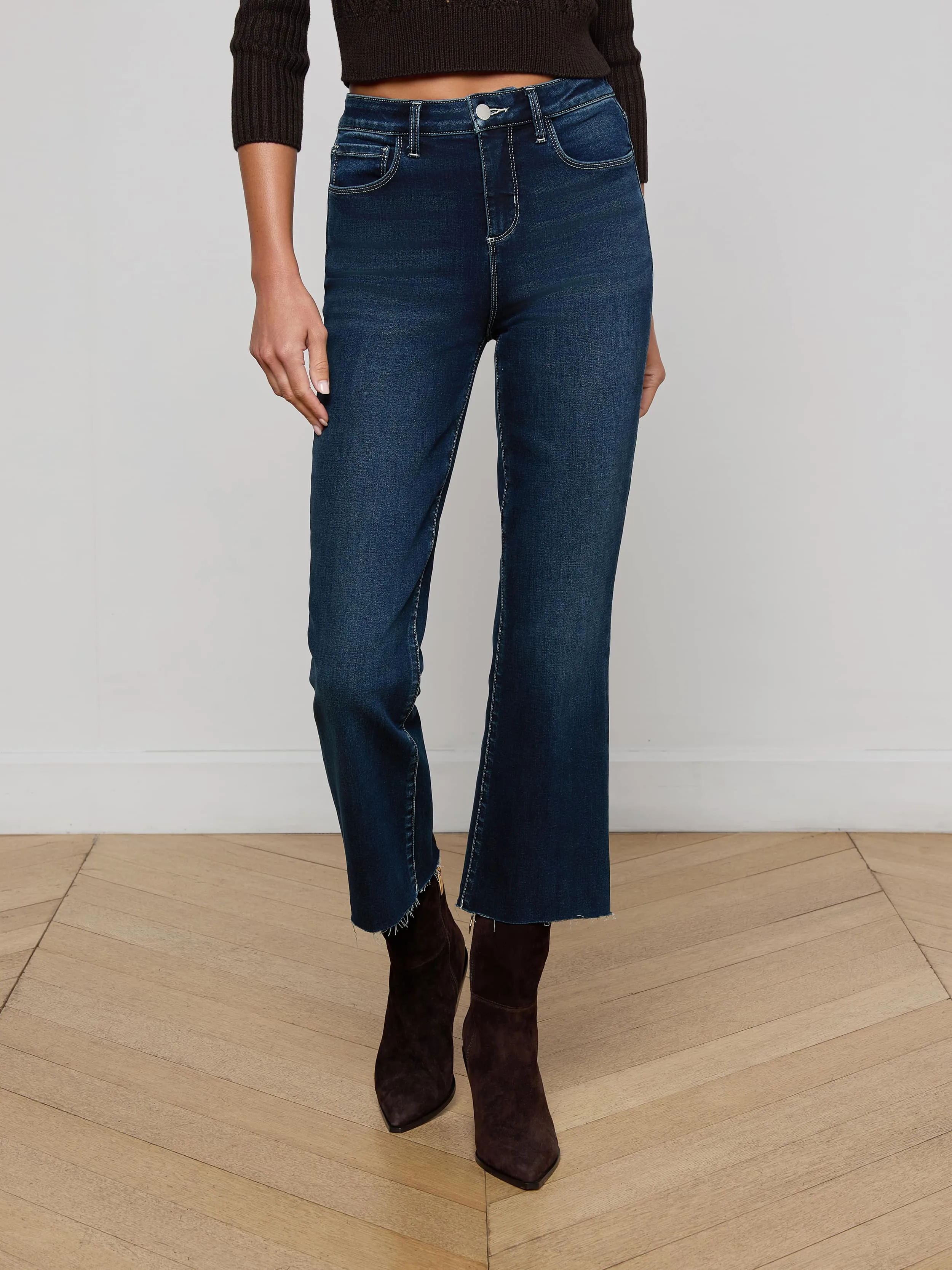 No Gap Waist Casual Solution Kendra Cropped Flare Jean
