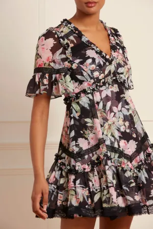 Paradise Garden Sonata Georgette Micro Mini Dress Sleek Tailoring