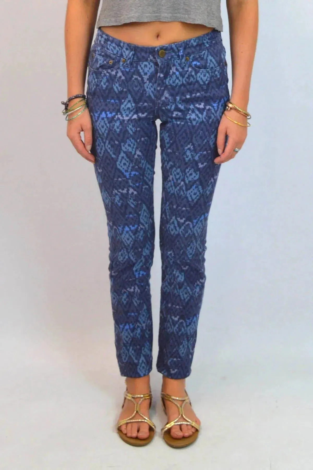 Aztec Print Skinny Jeans All Time Basic All Season