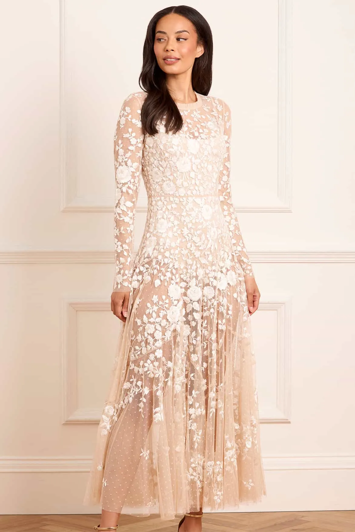 Sun-Protective Rosa Sheer Ankle Gown