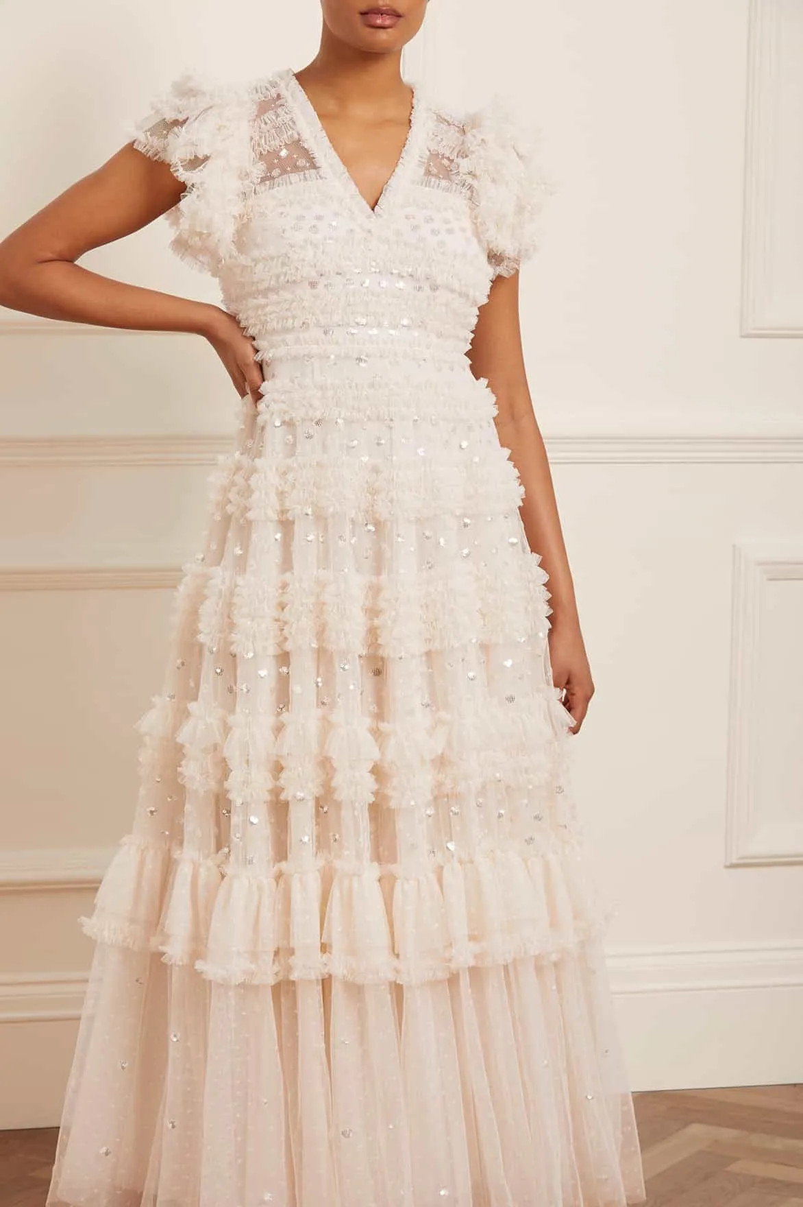 Vivian V-Neck Gown Ready Glow Timeless Trend