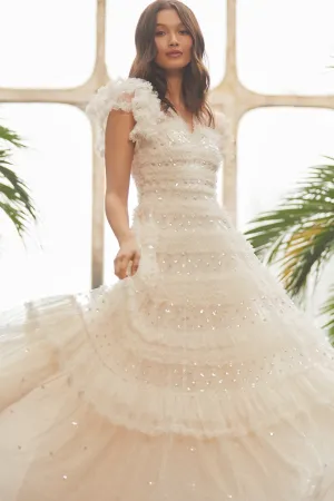 Vivian V-Neck Gown Day Ready Vibrant Waist Fit