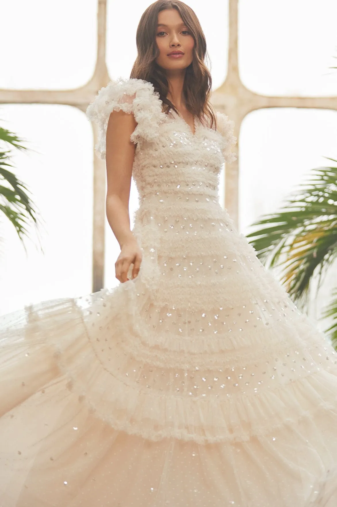 Vivian V-Neck Gown Day Ready Vibrant Waist Fit