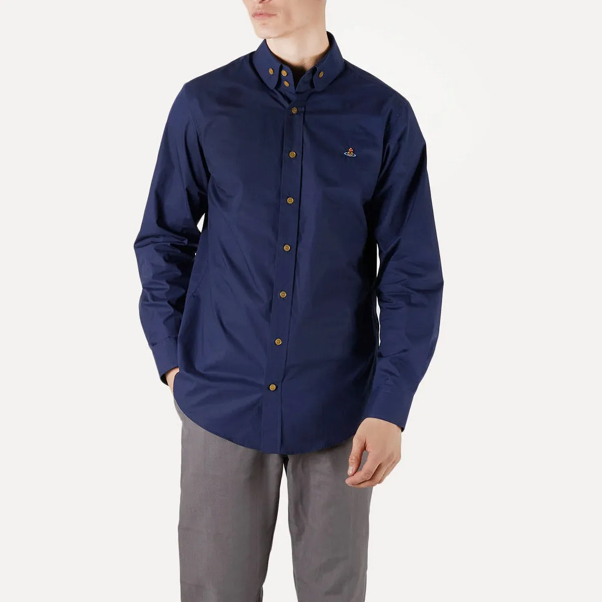 QuickDry Material Vivienne Westwood - 2 Button Krall Shirt in Navy