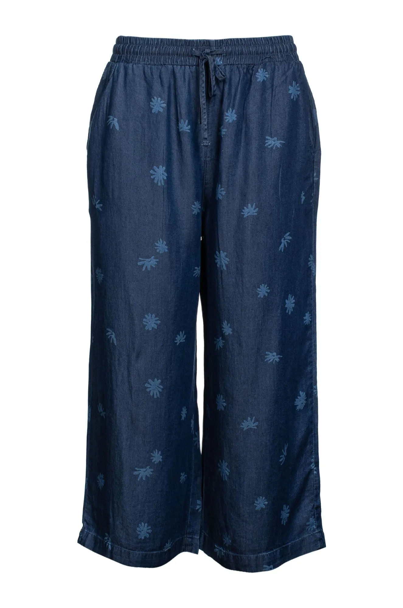 Relax Fit Wear high waisted Mid Calf Pants | Chalk Daisy | 6643C1