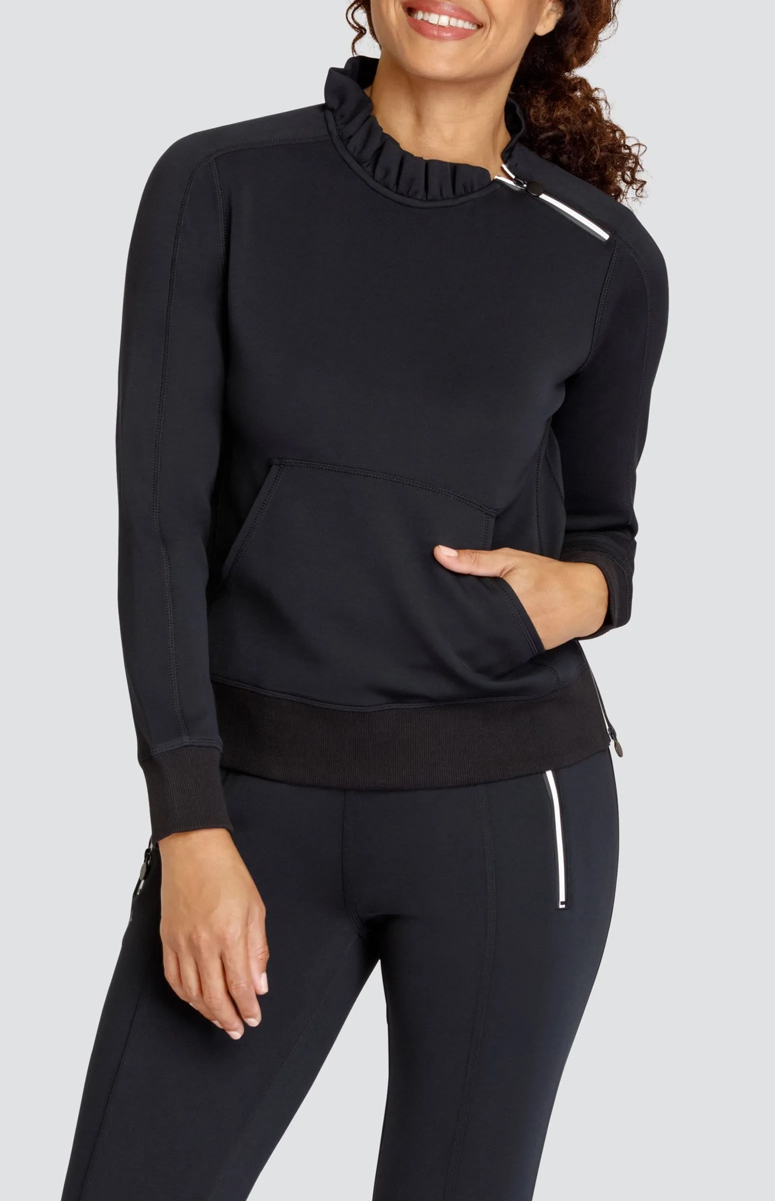 Condoleezza Noir Black Pullover Moisture Wicking Fabric Chill Comfort