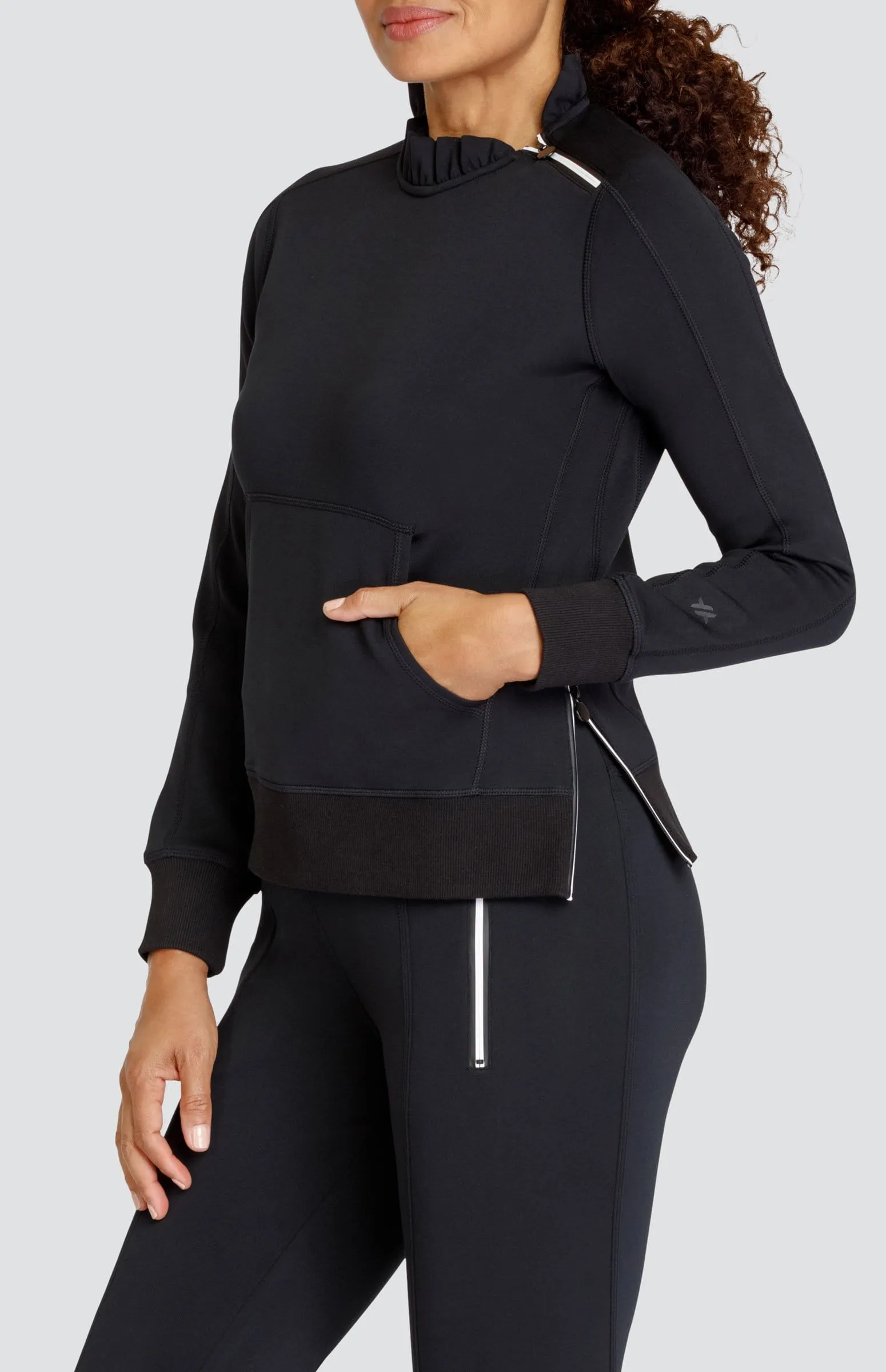 Recycled Polyester Soft Layering Condoleezza Noir Black Pullover