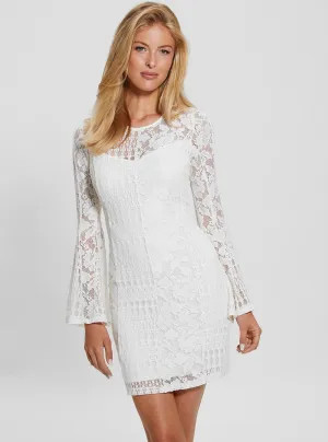 White Nicki Lace Mini Dress Open Design