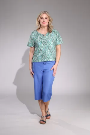 Functional Design Unisex style Wide Leg Crop Pant | MED BLUE | 0108C1