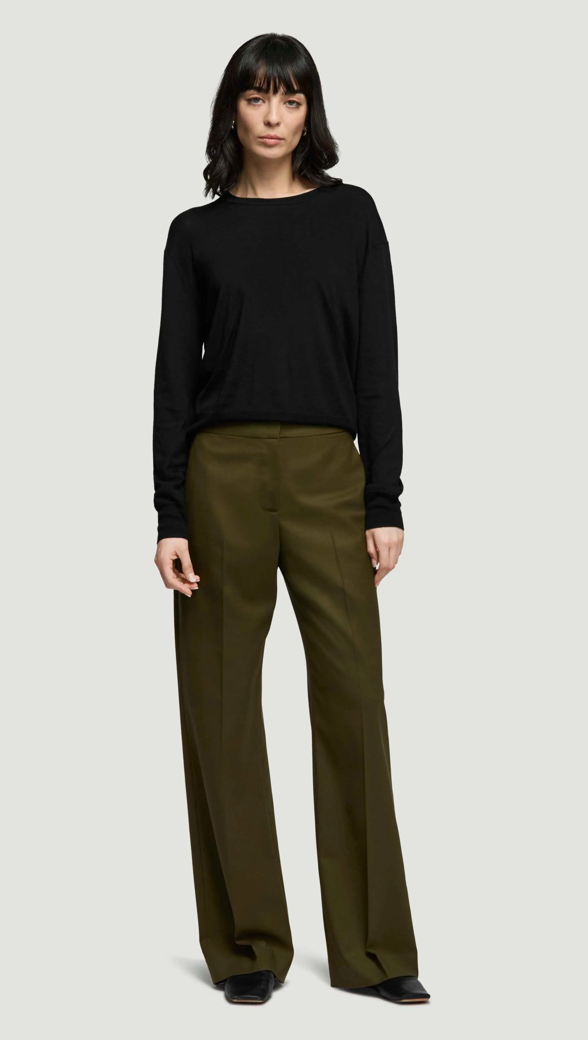 AbrasionResistant Wide Leg Trouser in Seasonless Wool | Basil