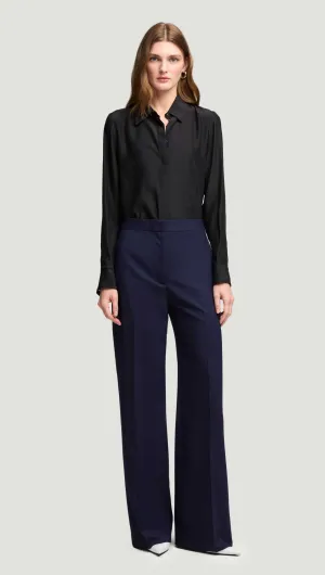 Bonded Seam Technology Wide Leg Trouser in Seasonless Wool | Navy