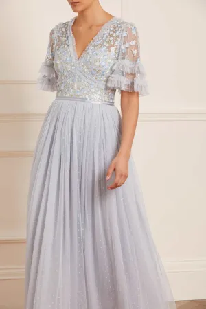 Soft-touch Wildflower Ditsy Bodice Ankle Gown