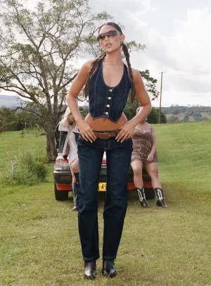 Reliable Outfit Work Meeting Unisex Wear Weekend Warrior Willson Mid Rise Jeans Dark Wash Denim