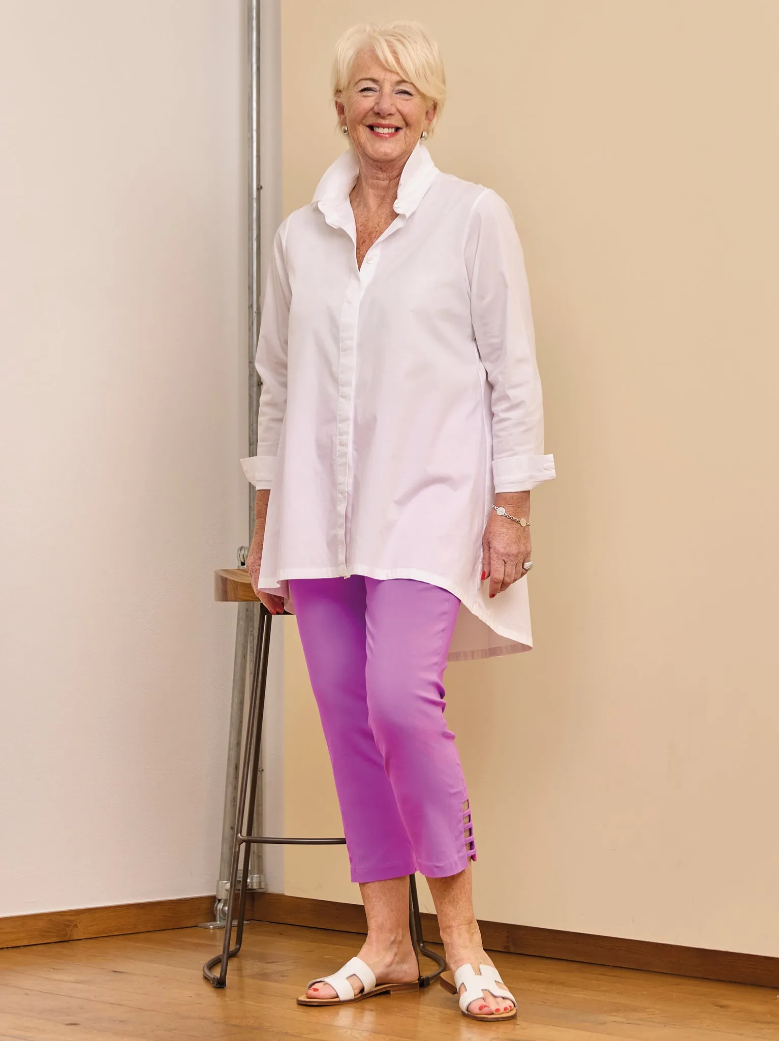 Lena 09 by Robell Stretch Trouser - Orchid Water Repellent Outfit Staple
